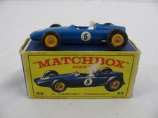Vintage Lesney Matchbox Blue BRM Indy Racing Car w/ Box #52 New Read!