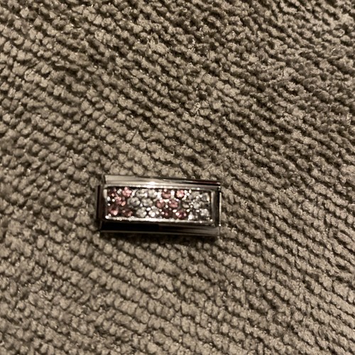 New pink silver pave - cz, pink/silver