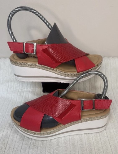Adesso red leather wedge heel - adesso,
