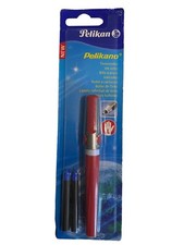 Pelikan Ink Roller Ball Pen Left Handed & 2 Blue Ink Cartridges Erasable Ink New