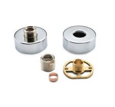 Round Easy Fit Shower Fixing Brackets With Quality Shrouds Pair 