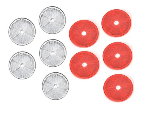Red white round 61mm - red, &
