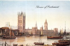 KEVIN PLATT PAINTINGS PARLIAMENT  TOPOGRAPHICAL POSTCARD UNUSED V GD MINT