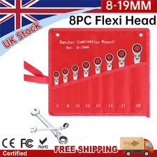 8pcs Metric Ratchet Flexible Spanner Set 8-19mm Combination Wrench Spanners