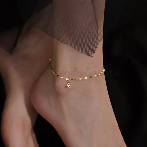 18ct gold ptd ankle bracelet - 18ct,