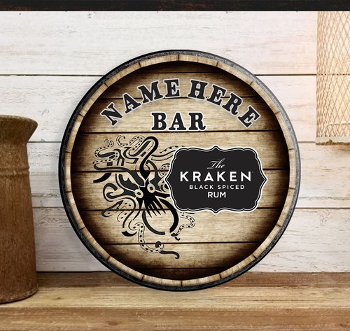Personalised kraken rum bar - rum,