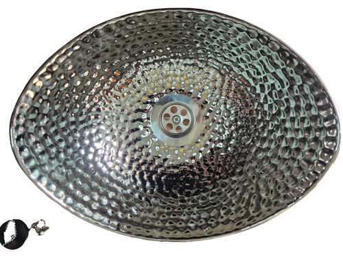 Silver effect hammered ceramic - silver,