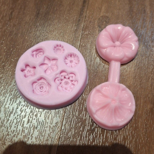 Pink silicone flower - pink,