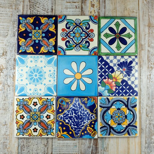 Mexican tiles turquoise mix - tiles, 9