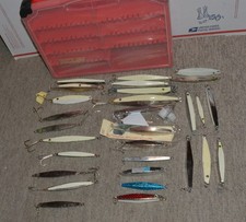 Solvkroken,Bridgeport,Diamond,Glow Slabs,Chrome-29 saltwater jigs+Case