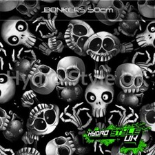 ROLLED - BONKERS SKULLS Hydrographics Film Hydro Dipping Graphic Dip Transfer UK