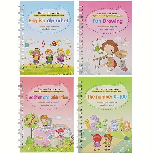 4pcs reusable magic copybooks - magic,