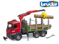 Bruder Toys Mercedes Acros Timber Logging Truck With Crane + Logs 1:16 Scale