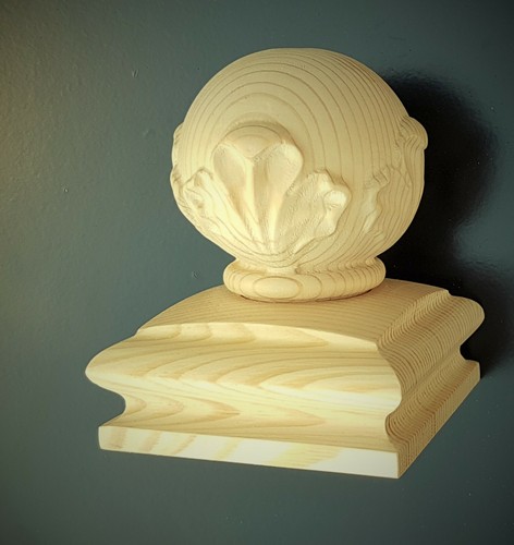 Stair newel post ball - cap, /