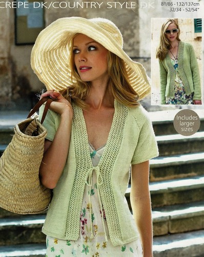 2124 ladies lacy cardigan - dk,