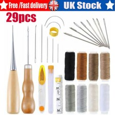 28Pcs Leather Sewing Kit Hand Stitching Craft Tools Kit Waxed Thread Needles DIY