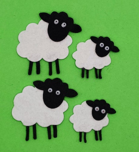 White felt sheep - sheep, layered
