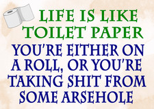 Metal Sign Life Is Like Toilet