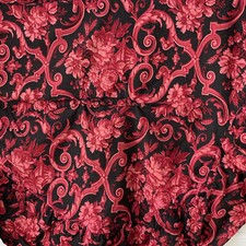 Valance for Ciel de lit Antique red black fabric amazing design 1860 Textile Tr