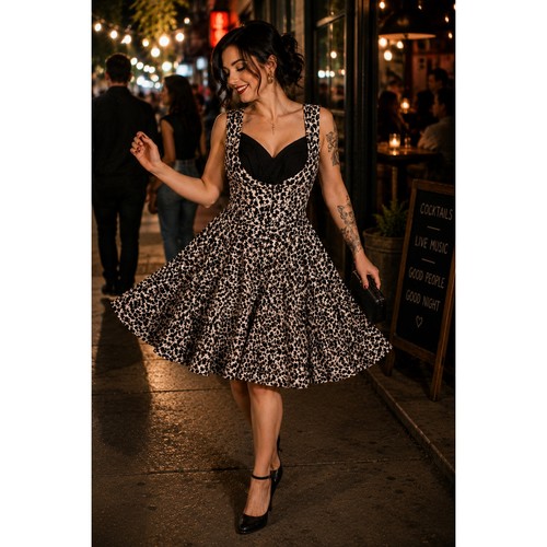 Lindy bop leopard print swing - leopard,
