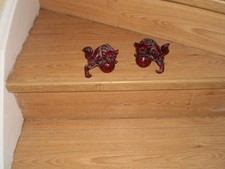 chinese foo dogs dark red 4.5