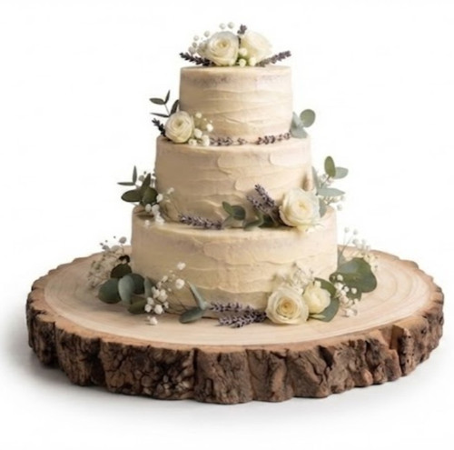 Wooden log slice cake stand - log,