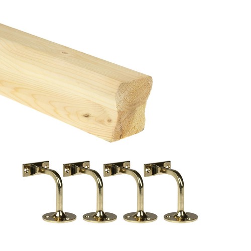 Pine wall mounted handrail - pine,