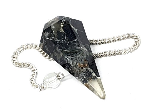 Black tourmaline pendulum - black,