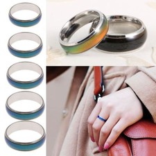 MOOD RING Fashion Jewellery Stainless Steel Temperature Colour Changing UK 