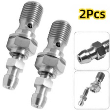 2X Titanium Brake Banjo Bolt with Bleed Nipple M10x1.0 for BREMBO Ducati Aprilia