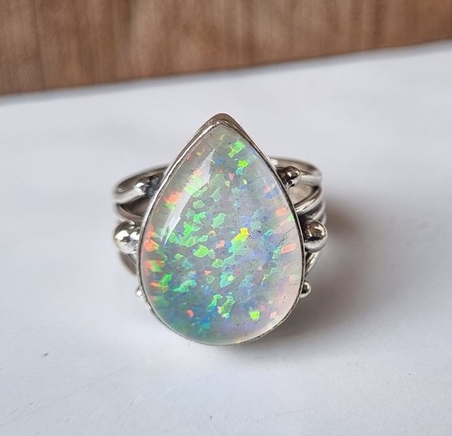 Ethiopian opal ring gemstone - ring,