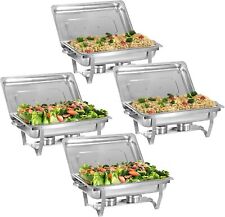 4 Pack 9L Chafer Chafing Dish Buffet Set Stainless Steel Bain Marie Food Warmer