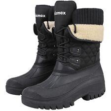 Knixmax Womens Insulated Waterproof Winter Snow Boots Fur Lined Warm Outdoor Ski