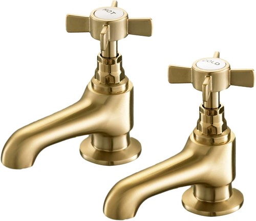 Golden basin taps pair - basin,
