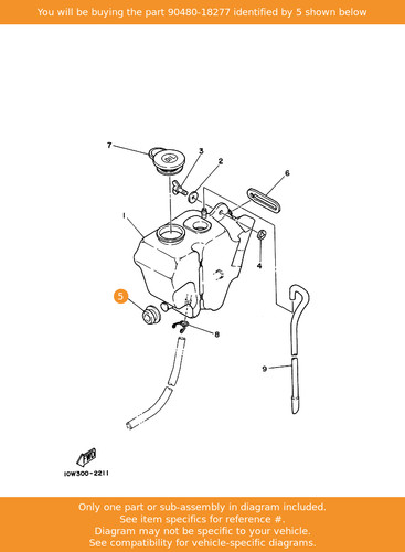 Yamaha grommet 90480 - yamaha, 90480-18277