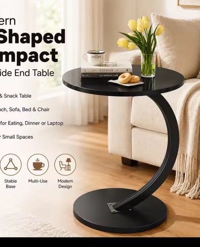 Modern shaped side table - modern, c-shaped