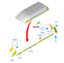 FORD TRANSIT CUSTOM MK1 Rear Right Side Roof Cover 1840612 NEW GENUINE