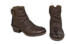 FLY London brown leather zip up ankle boots UK size 6. EU 39. Boxed