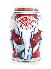 WILLIAMSON TEA ELEPHANT CADDY TIN 40 ENGLISH BREAKFAST TEA BAGS -  WINTER WARMER