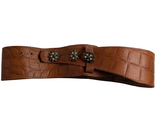 Brown leather belt women - brown,