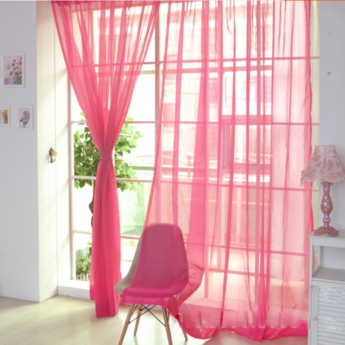 Voile curtains pair - curtains, panels)
