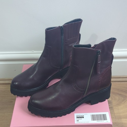 Moda pelle zipster burgundy - in,