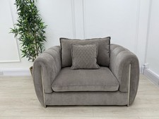 Sofology Empress Love Seat Chair In Relaxed Chenille Nutmeg