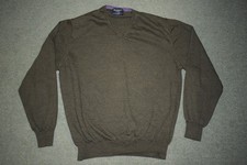 Hackett Merino Wool Grey V-Neck Jumper S READ DESCRIPTION
