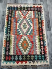 Classic Handmade Afghan/Turkish Kilim Rug, Aztec Wool Area Rug size 147x97 CM
