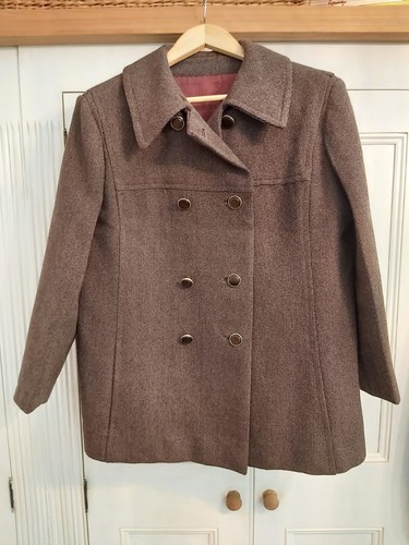 Vintage tweed wool pea coat - wool,