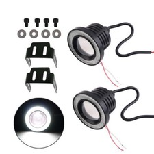 2x Car LED Angel Eyes Halo Ring Fog Lights Universal 76/89mm Round Spot COB New