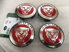 GENUINE JAGUAR RED ALLOY WHEEL CENTRE CAP BADGES BRAND NEW XF XE XK F Type XJ 