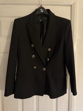Zara Women's Smart Blazer Jacket Size L Black Brand New