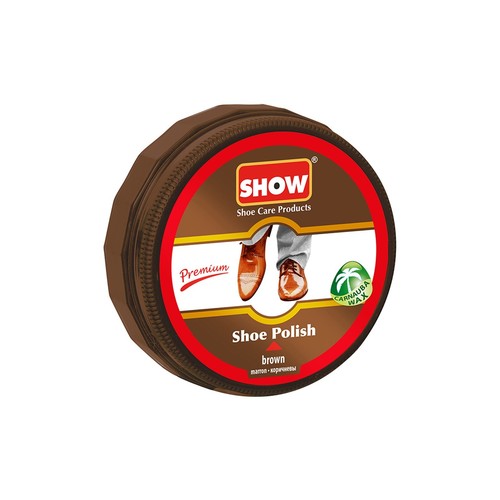 Show leather shine brown shoe - show,